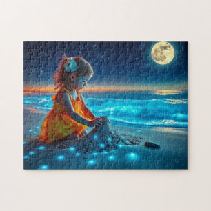 Kleines Mädchen und die magische Sandburg Puzzle