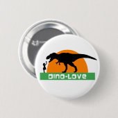 Kleines Mädchen und Dinosaurier Button (Vorne & Hinten)