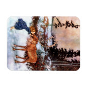 Kleines Mädchen und Elch Magnet (Horizontal)