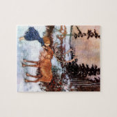 Kleines Mädchen und Elch Puzzle (Horizontal)