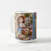 Kleines Mädchen und ihr Blumengarten Kaffeetasse (Vorderseite Links)