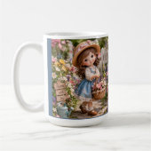 Kleines Mädchen und ihr Blumengarten Kaffeetasse (Links)