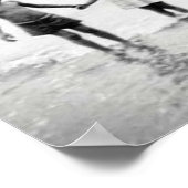 Kleines Mädchen und Junge, die ein kleines Poster (Ecke)