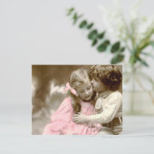 Kleines Mädchen und Junge Vintages Foto Karte (Stehend Vorderseite)