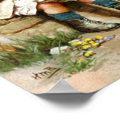 Kleines Mädchen und kalte Welpe Poster (Ecke)