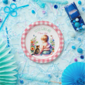 Kleines Mädchen und Kitten | Wasserfarben-Babydusc Pappteller (Party)