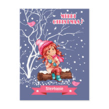 Kleines Mädchen und Kitty | Weihnachten im Individ