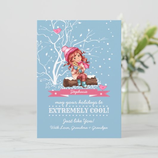 Kleines Mädchen und Kitty | Weihnachten im Individ (Stehend Vorderseite)