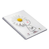 Kleines Mädchen und weiße Daisy auf ihrem Kopf Notizblock (Rechte Seite)