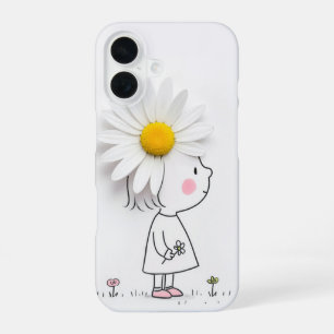 Kleines Mädchen und weiße Margerite iPhone 16 Hülle