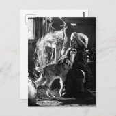 Kleines Mädchen und Ziege Postkarte (Vorne/Hinten)