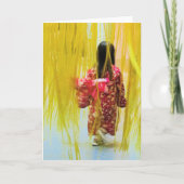 Kleines Mädchen unterwegs Karte (Vorderseite)