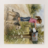 Kleines Mädchen verschickt eine Karte Puzzle (Horizontal)