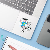 Kleines Mädchenfußball Aufkleber (Laptop mit iPhone)