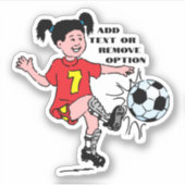 Kleines Mädchenfußball Aufkleber (Vorderseite)