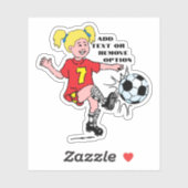 Kleines Mädchenfußball Aufkleber (Blatt)