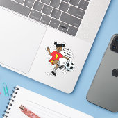 Kleines Mädchenfußball Aufkleber (Laptop mit iPhone)