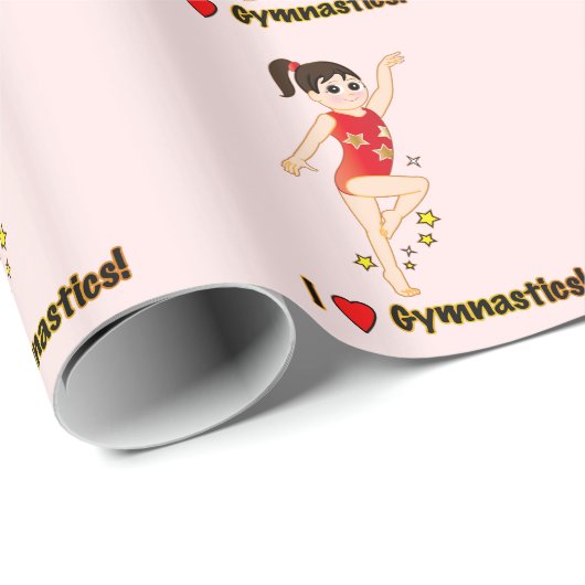 Kleines MädchenGymnast: I Liebe-Gymnastik Geschenkpapier (Rolleneckpunkt)