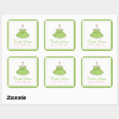 Kleines Mädchen's Green Dress Baby Birth Stickers (Blatt)