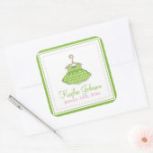 Kleines Mädchen's Green Dress Baby Birth Stickers (Umschlag)