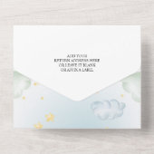 Kleines Mannabenteuer erwartet Babydusche All In One Einladung (Rückseite)