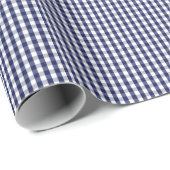 Kleines Marine-Blau-und Weiß-Gingham-Packpapier Geschenkpapier (Rolleneckpunkt)