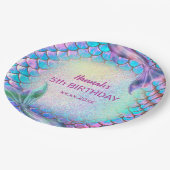 kleines Meerjungthema Geburtstag Pappteller (Schrägansicht)