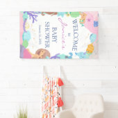 Kleines Mermaid Baby Dusche Begrüßungszeichen Banner (Insitu)