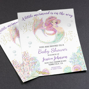 Kleines Mermaid Watercolor Babydusche Budget