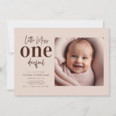 Kleines Miss ONEderful Script-Foto Einladung (Vorderseite)