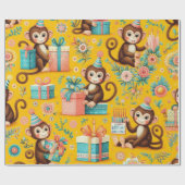 Kleines Monkey Wrapping Paper Geschenkpapier (Flach)