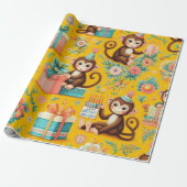 Kleines Monkey Wrapping Paper Geschenkpapier (Ungerollt)