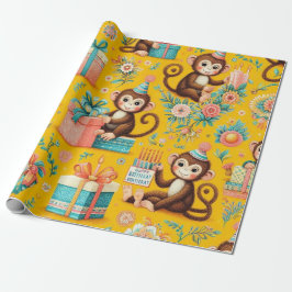 Kleines Monkey Wrapping Paper Geschenkpapier