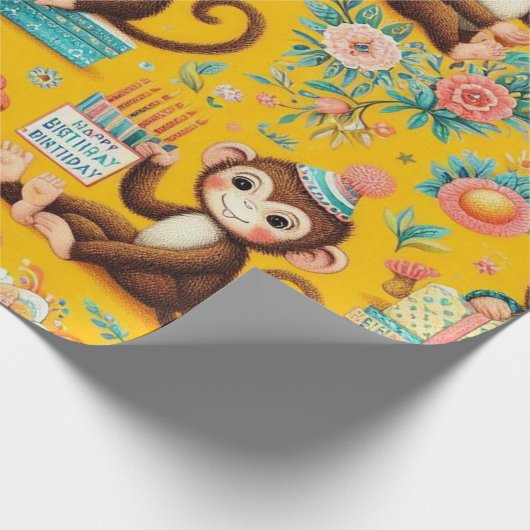 Kleines Monkey Wrapping Paper Geschenkpapier (Ecke)