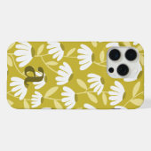 Kleines Monogramm Buchstabe Dunkelgold Blumenmuste iPhone Hülle (Rückseite (Horizontal))