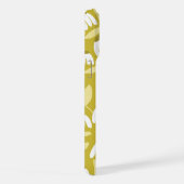 Kleines Monogramm Buchstabe Dunkelgold Blumenmuste iPhone Hülle (Rechte Seite)