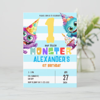 Kleines Monster 1. 2. 3. 4. 5. 6. 7. Geburtstag Einladung