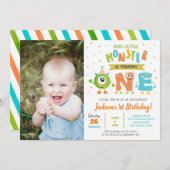 Kleines Monster 1. Geburtstag Party Einladungen (Vorne/Hinten)