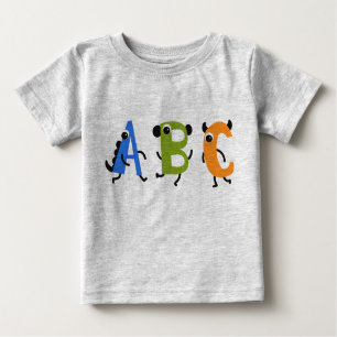 Kleines Monster Alphabet ABC Baby T-shirt