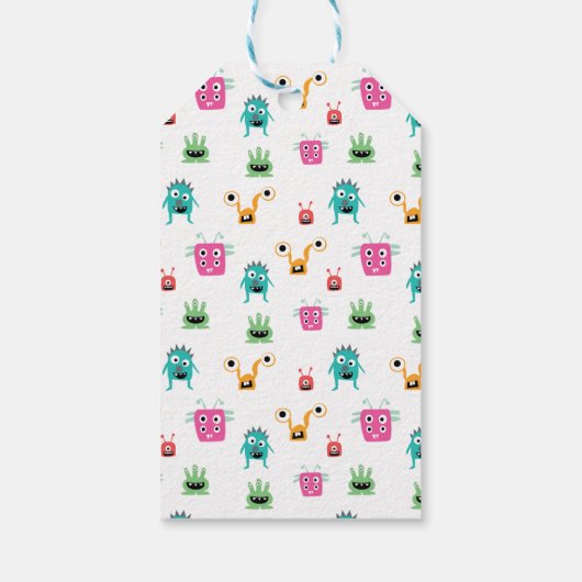 Kleines Monster auf dem Weg Baby Dusche Halloween Geschenkanhänger (Rückseite)