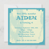 Kleines Monster - BLAU Einladung (Rückseite)