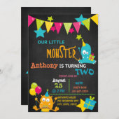 Kleines Monster, das eine zwei Einladung (Vorne/Hinten)