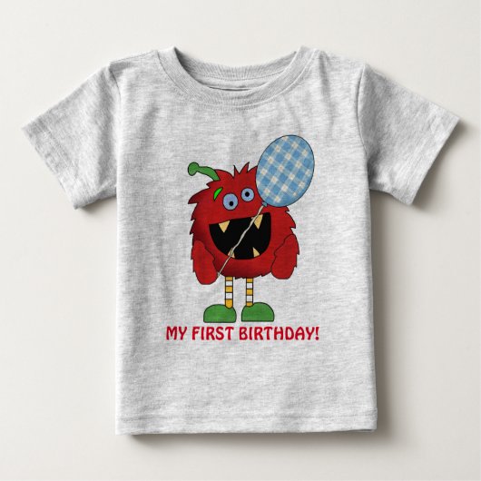 Kleines Monster erster Geburtstag T - Shirt (Vorderseite)