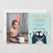 Kleines Monster | Flat Dankeschön Fotokarte Dankeskarte (Vorderseite)