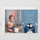 Kleines Monster | Flat Dankeschön Fotokarte Dankeskarte (Vorderseite)