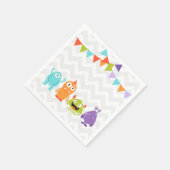 Kleines Monster Geburtstagspapier Napkin Boy Bash Serviette (Ecke)