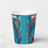 Kleines Monster Geburtstagsparty blau rot Pappbecher (Rechts)