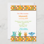 Kleines Monster Geburtstagsparty Einladungen (Vorderseite)