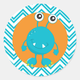 Kleines Monster-Geburtstagsticker Runder Aufkleber
