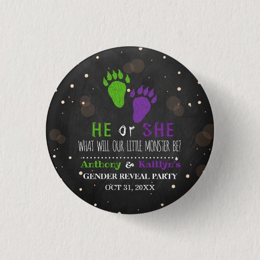 Kleines Monster Halloween-Party Button (Vorderseite)
